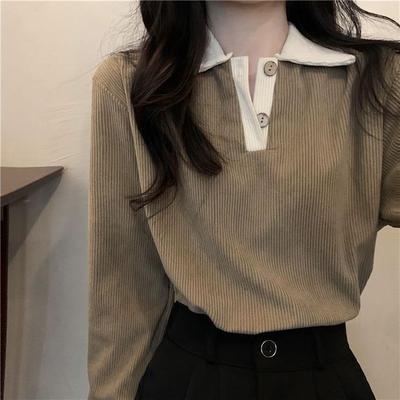 taobao agent Retro autumn long-sleeve, bottom shirt, top, long sleeve, high collar