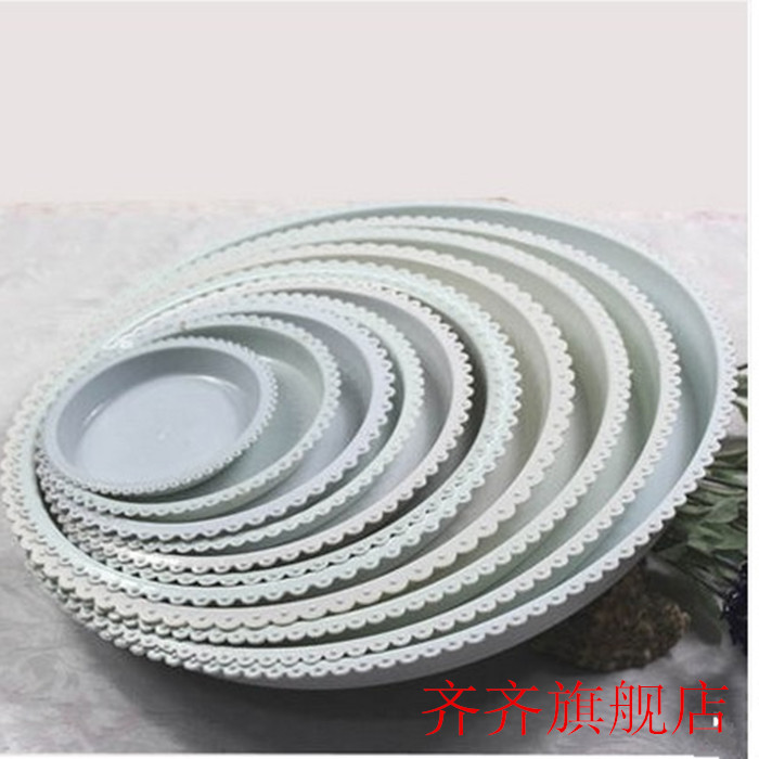 Trắng chậu hoa khay khay nhựa di động chậu hoa đáy đặc điểm kỹ thuật hoàn chỉnh vòng khay làm vườn nguồn cung cấp vòi sen tưới cây