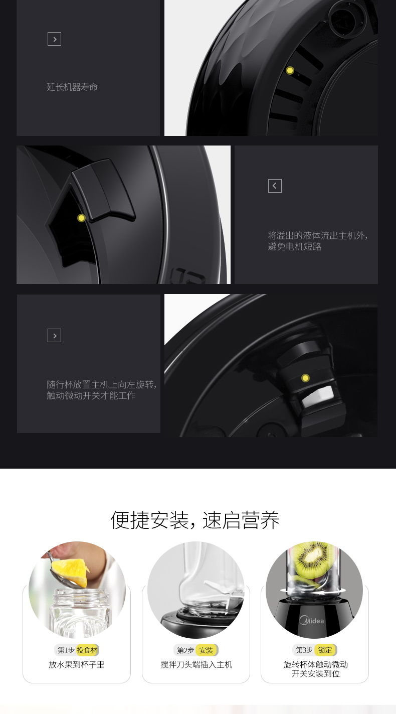 máy xay promix Midea / beauty Máy ép trái cây dạng chai MJ-WBL2501C kèm theo máy ép trái cây máy ép chậm philip