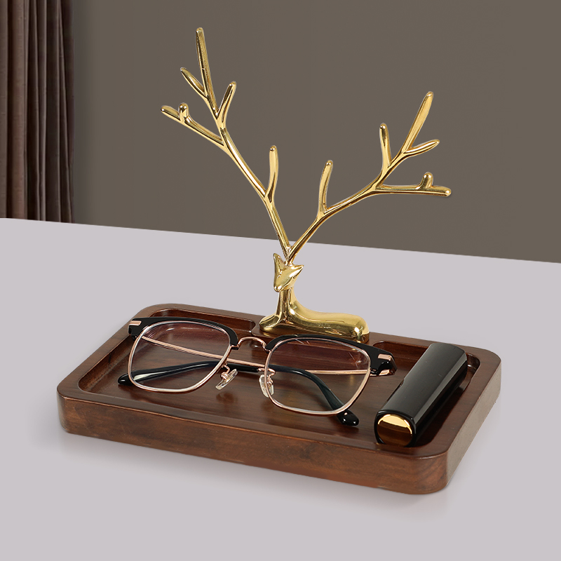 Door key containing nursery Rectangular Hanging key frame Jewelry Shelve for the Entrance Door Light Lavish Deer Corner Pendulum