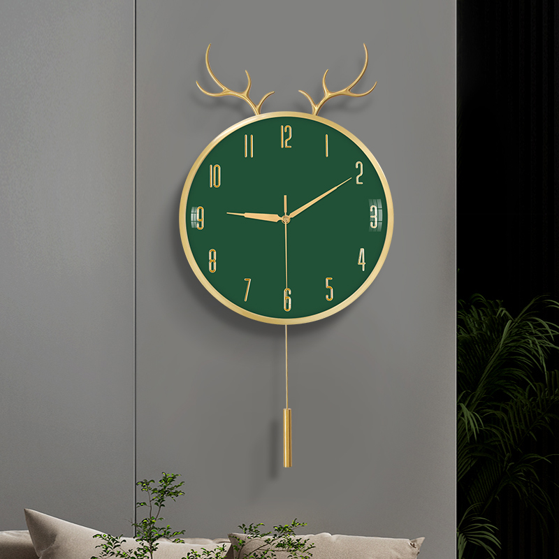 Light and luxurious modern pure copper hanging clock Living room Home Fashion luxury fashion Clocks Home Creativity Hanging Wall Decoration Bells