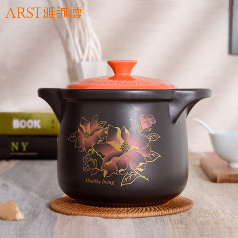 Ya cheng DE ceramic pot casserole stew household soup pot, high temperature resistant dry crack not curing pot soup rice bag in the mail