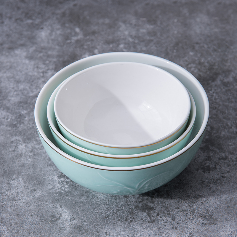 Ya cheng DE E998 dishes, household Chinese orchid 4.5 inch creative dishes four pack of longquan celadon tableware for dinner