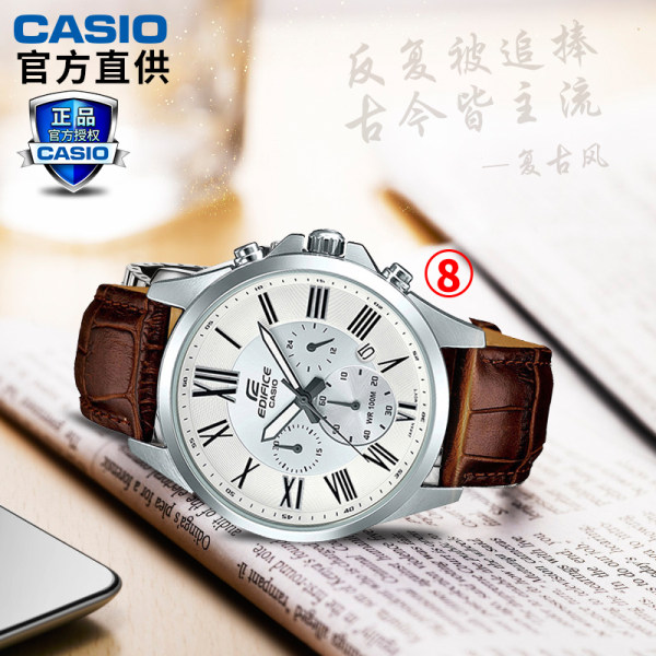 Casio 卡西欧 EDIFICE 艾迪斐斯 防水商务皮钢带手表 优惠券折后￥490包邮（￥690-200）多种类型可选