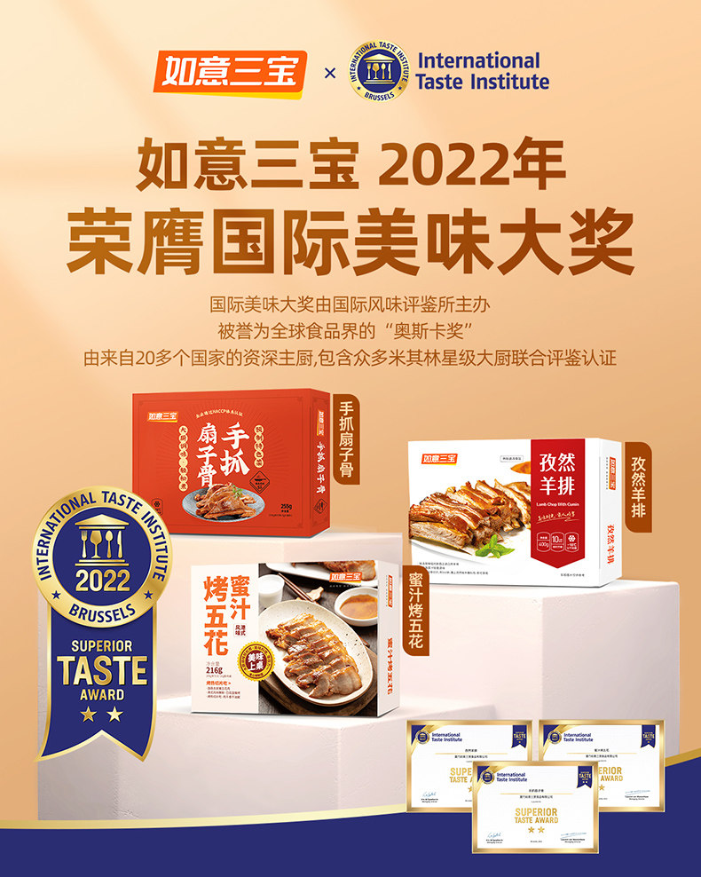 如意三宝 牛仔骨160g*7袋 新鲜牛肋条小排 图1
