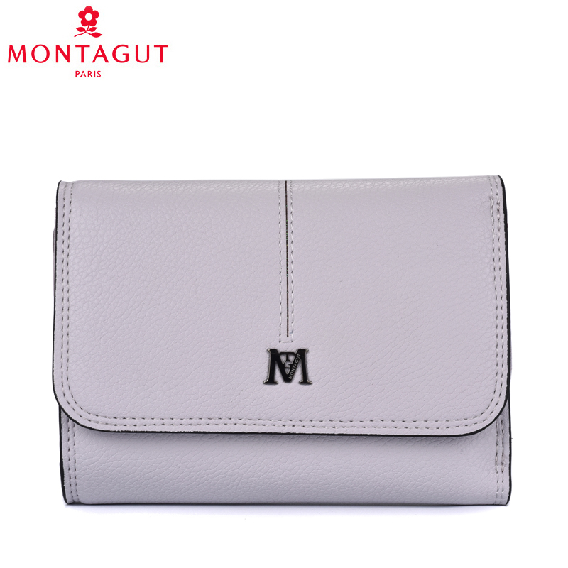 Montagut wallet women's short Korean version mini sweet casual simple wallet 2018 new buckle women's small wallet