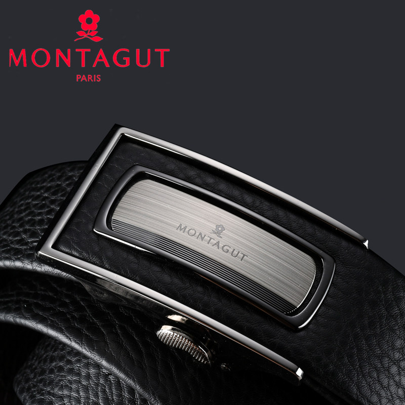 Montagut brand belt men's leather men's youth cowhide all-match men's belt business pants trend
