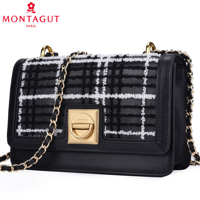 Montagut chain bag women's 2021 new leather Korean version of the small square bag fashion shoulder bag all-match diagonal bag women