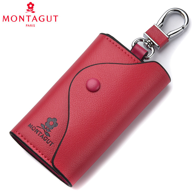 Dream Cuddling Car Key Button Woman New Tide Genuine Leather Cute Simple Atmosphere Practical Multifunctional Waist Hang Key Bag