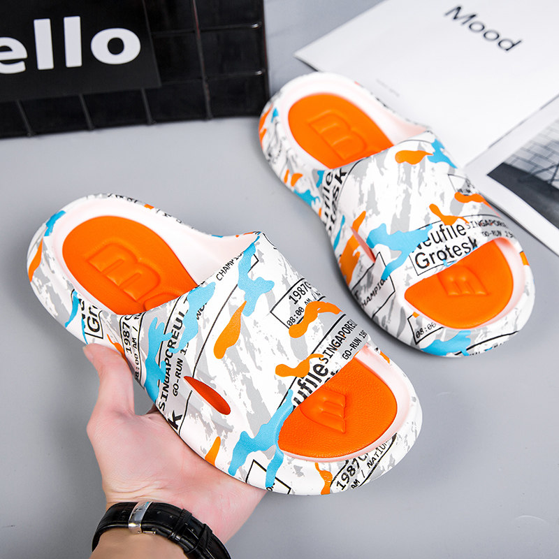 Men's slippers summer outwear 2022 new thick bottom anti-slip Shit Sensation Ins Outdoor Tide Coconut Beach Sandals