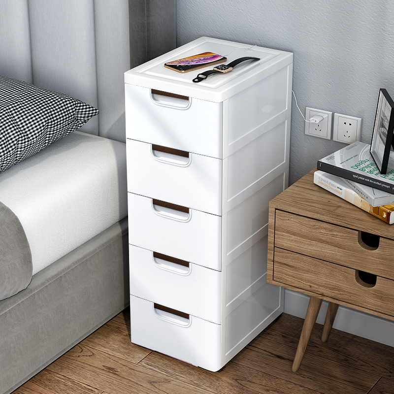 Thicken plastic 20 30cm clamp frame landing kitchen household crack drawer drawer type collection cabinet