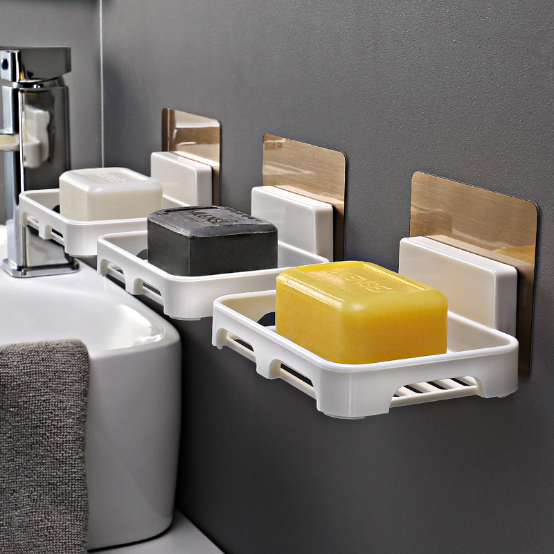 Creative Free Punch Soap Rack Bathroom Soap Rack Soap Case Dressing Room Single Layer Drain Soap Towed Wall Soap Box