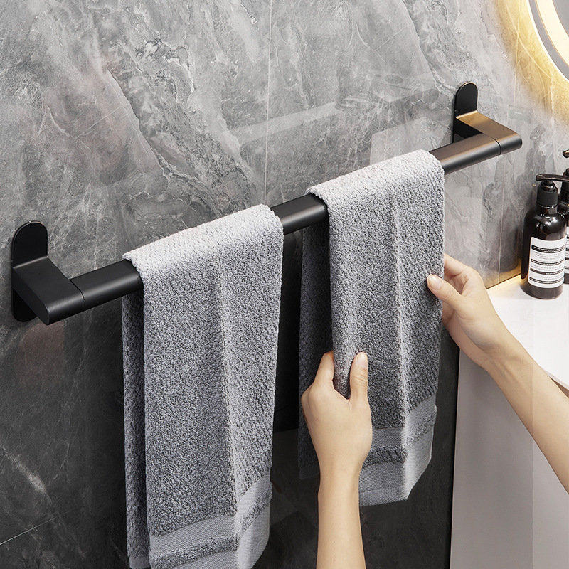 Towel Rack Substiletto MAKEUP ROOM WALL-MOUNTED SINGLE POLE BATH TOWEL RACK HANGING ROD BATHROOM HANG TOWEL RACK SHELF