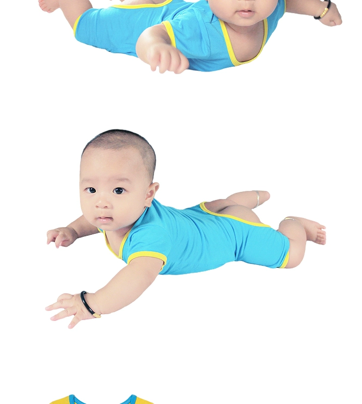 Phương thức bông bé onesies mùa hè đồ ngủ bé quần áo ngắn- tay điều hòa không khí quần áo haber leo quần áo siêu mỏng mô hình