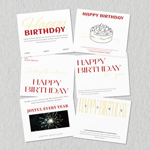 Happy Birthday Greeting Card Birthday English Card Florist Bouquet Blessing Simple Card Gift ins Flower Card