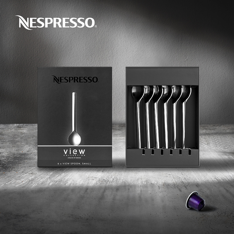 NESPRESSO View Series Small Stainless Steel Coffee Stirring Spoon Set of 6