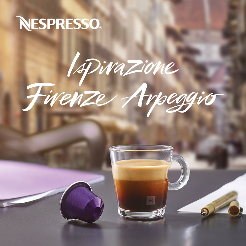 NESPRESSO Capsule Coffee Firenze Arpeggio Italian Concentrated Black Coffee Capsules 10 packs