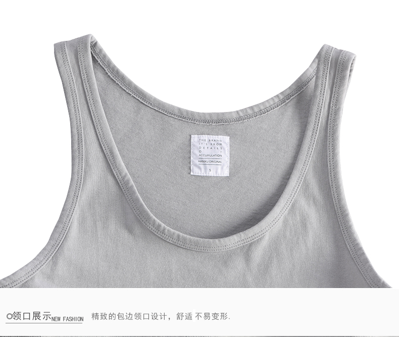 Han Wan nam rắn màu thể thao giản dị vest thanh niên thoáng khí rào cản cotton áo nam tự trồng không tay cơ sở