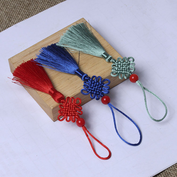 DIY Handmade No. 7 Line Woven Mini Small Sized Chinese Knot Tassel Fringe Crafts Bookmark Tassel Small Chinese Knot