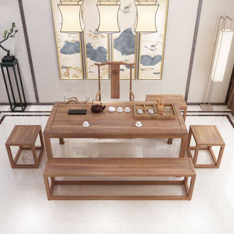 New Chinese style solid wood tea table and chair combination simple Zen tea table coffee table boss office negotiation Japanese style tea table