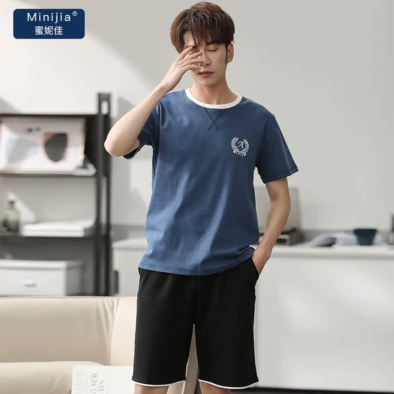 Thanh niên mùa hè Hàn Quốc phiên bản của quần short đồ ngủ cotton mens mùa hè bông phù hợp với nhà mỏng có thể mòn bên ngoài