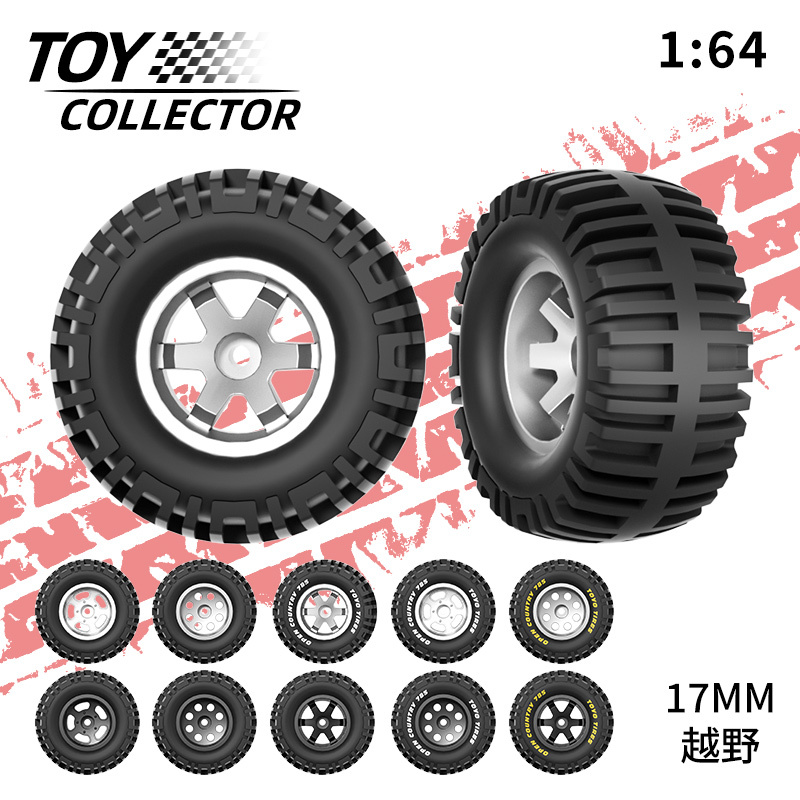 Hot Wheels Bigfoot 17mm Off-Road Wheels 1:64 Scale Model Car Rubber Tires Hot Wheels Bigfoot 17mm Off-Road Wheels 1:64 Scale Model Car Rubber Tires