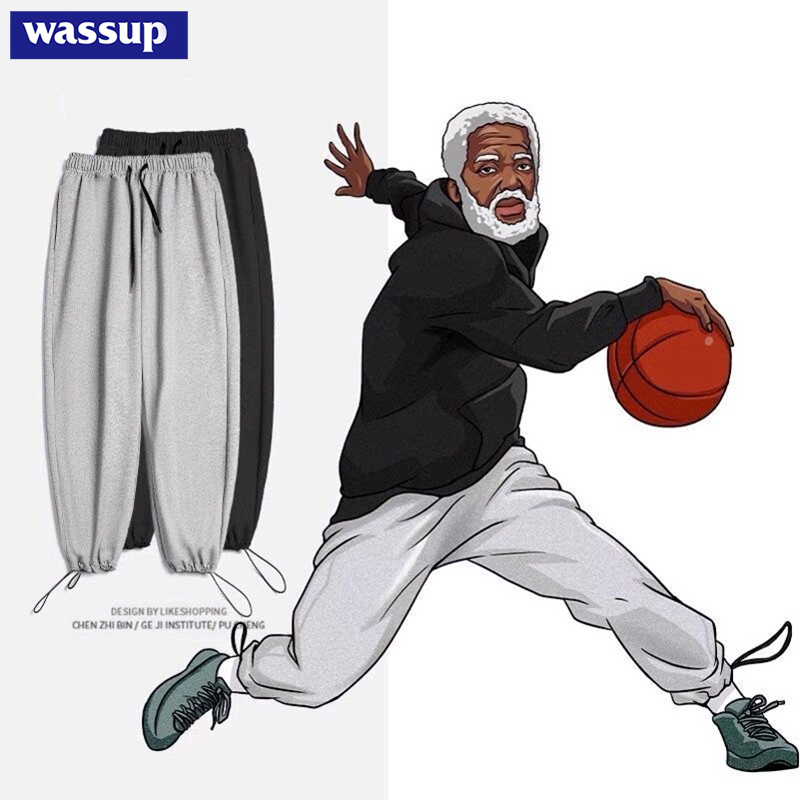 Wassup Uncle Drew Men's Sweatpants, Loose Casual Jogger Pants for Autumn, Winter, Spring, and Summer, American Style Basketball Long Pants