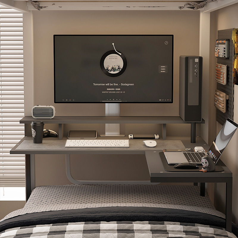 Corner Computer Desk for Bed, Desktop Desk for College Dorms, Lazy Person's Essential, Floating Desk, Gaming Desk, Simple Corner Desk