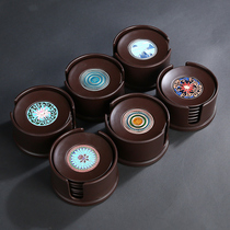 Electric wood tea cup cushion enamel color fine anti-scalding tea cushion home use business guests utility-fefe tea cup totea set accessories