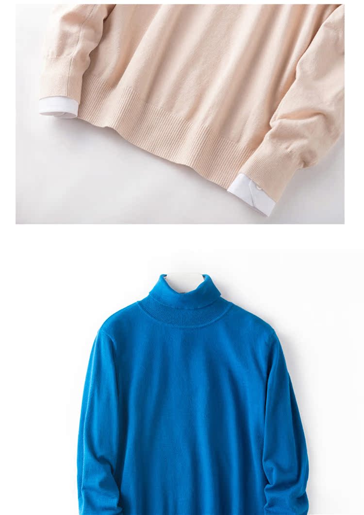 Áo len cashmere nam mùa thu và mùa đông cao cổ áo thun rộng kích thước rộng của nam dệt kim chạm đáy áo len dày áo len nam áo khoác sơ mi nam