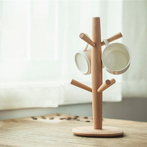 Japanese solid wood kitchen shelf Beech cup rack Gram cup rack Water cup rack Six-claw kitchen storage rack