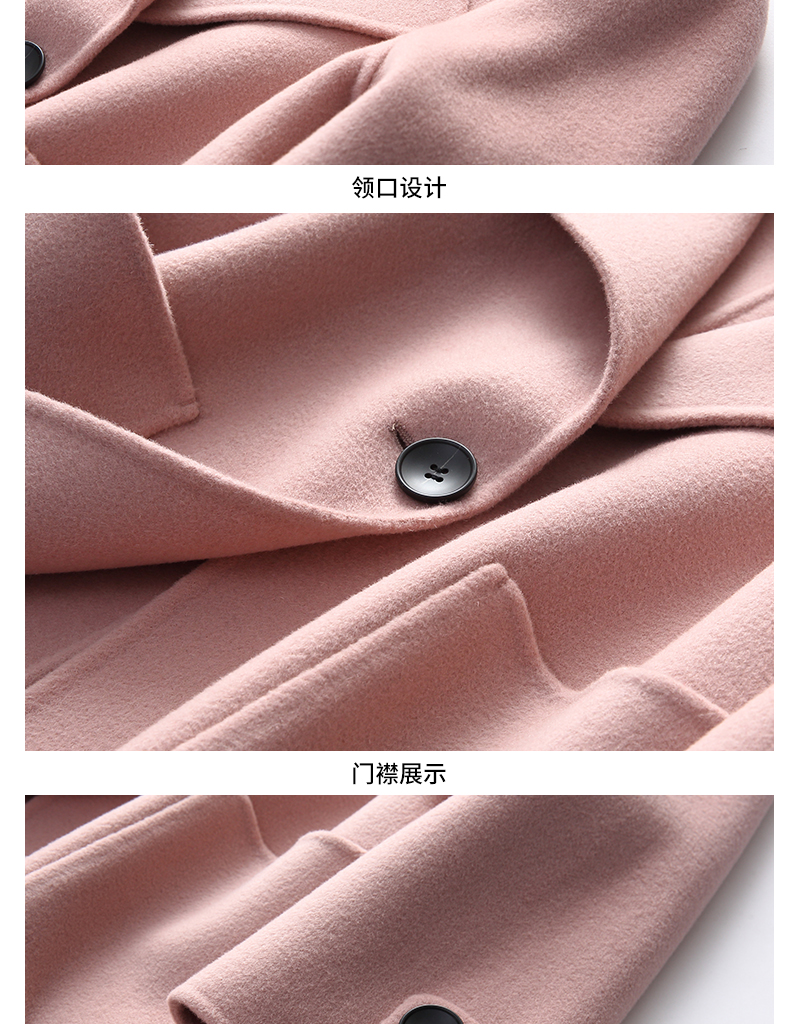 Jacob Caro 2018 mùa xuân mới 100% len một nút mỏng phù hợp với cổ áo ngắn đôi phải đối mặt với áo khoác nữ mẫu áo khoác đẹp