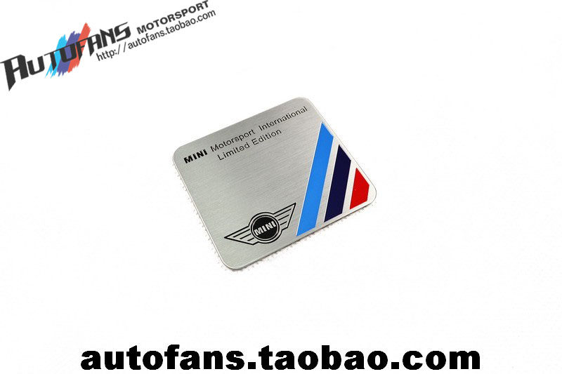 Taiwan-made exquisite BMWmini mini logo brushed aluminum alloy nameplate sign car logo sticker car sticker square sticker