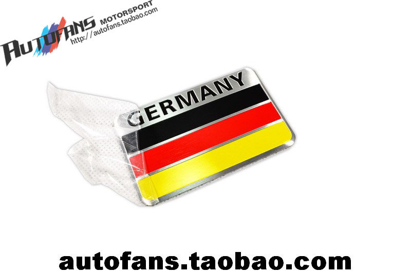 Taiwan production car German flag car logo Delicate Aluminum Alloy Font Nameplate Mark Car Javi Tail box Label car sticker
