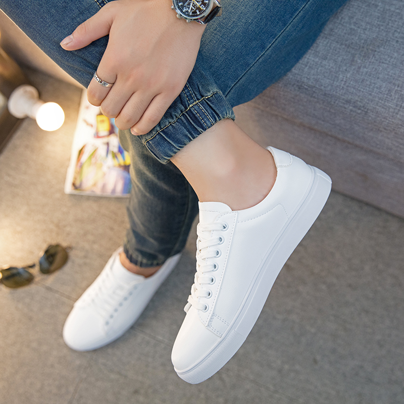 Summer new Little White Shoe Men's Korean version Trend Sport Breathable Sliding Board Shoes 100 Hitch Lace Genuine Leather Men Casual Shoes