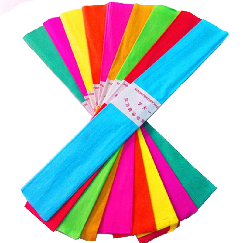 Children diy handmade material paper flower kindergarten baby color crepe paper Hand rub paper Telescopic paper Hand rub paper