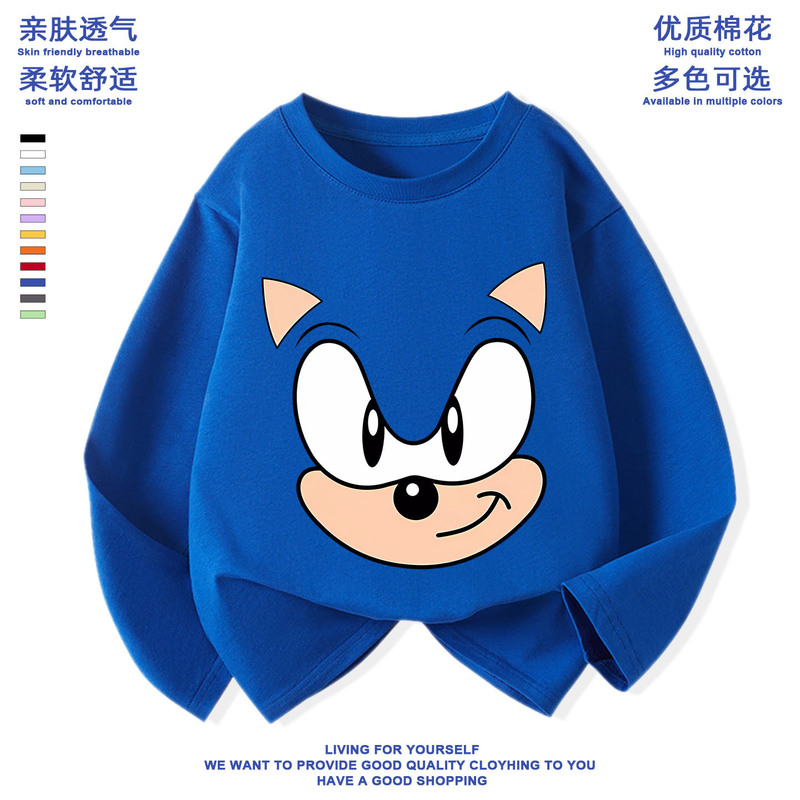 Sonic Sonic Clothing Children's Long-Sleeve T-Shirt Pure Cotton Autumn Hedgehog Super Sonic Mouse Sonic Boy Children's Clothing Trendy Sonic Sonic Clothing Children's Long-Sleeve T-Shirt Pure Cotton Autumn Hedgehog Super Sonic Mouse Sonic Boy Children's Clothing Trendy