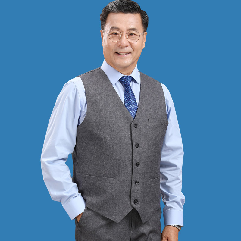 Middle-Aged and Elderly Men's Loose-Fitting Sleeveless Vest Jacket, Dad's Suit Vest, Spring and Autumn Style