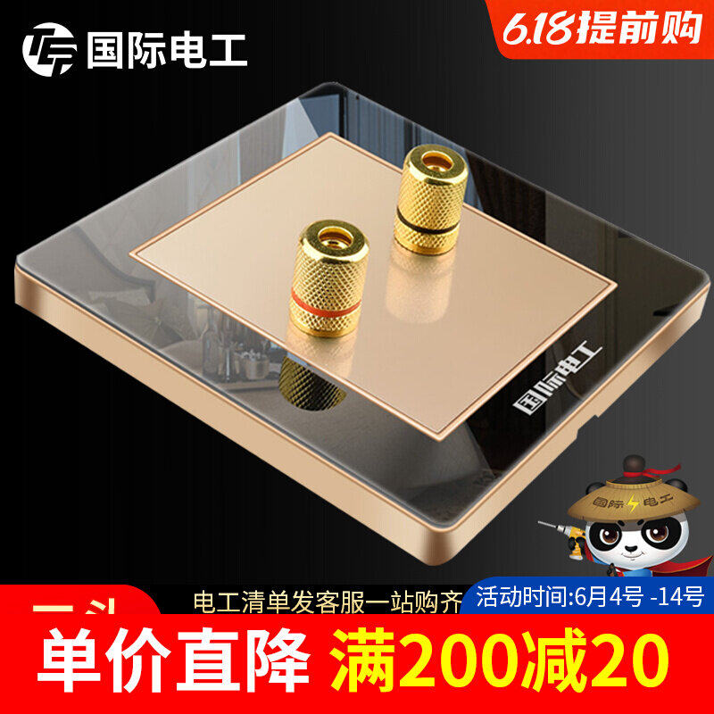 (Diheaded Acoustics) Type 86 Home One Sound socket Universal wall Concealed Switch Socket panel