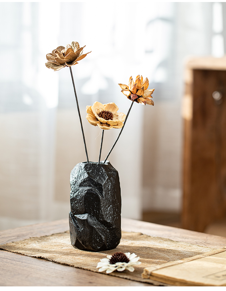 New Chinese style household act the role ofing is tasted furnishing articles imitation ceramic vase stone mesa adornment dried flower simulation flower, flower arrangement