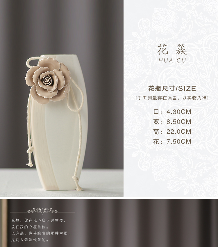 European contracted hand pinch flower vase furnishing articles ceramic vase small pure and fresh and creative flower arranging flowers sitting room is contracted and I