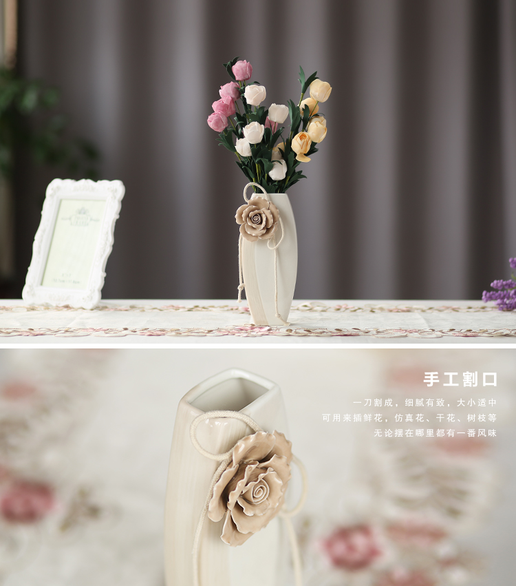 European contracted hand pinch flower vase furnishing articles ceramic vase small pure and fresh and creative flower arranging flowers sitting room is contracted and I