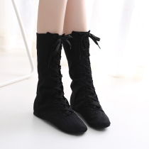 Lengthened Canvas Jazz Boots High Drum Modern Dance Shoes High Help Womens Soft Bottom Dance Shoes Boutique Practice Shoes Dance Shoes