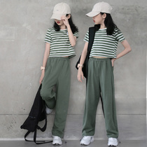 Girl Pants Summer Thin style Ocean Gas Trendy Summer Clothing T-shirt Broadleg Loose Bunches Casual Ins Fried Street Anti-mosquito Pants