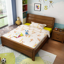 Modern simple bedroom solid wood bed 1 2 meters Childrens bed 1 5 meters double bed Economy air pressure drawer bed Wedding bed