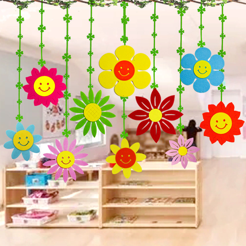 Hanging air hanging decoration creative decoration environment layout ring creative materials kindergarten corridor hanging decoration classroom school