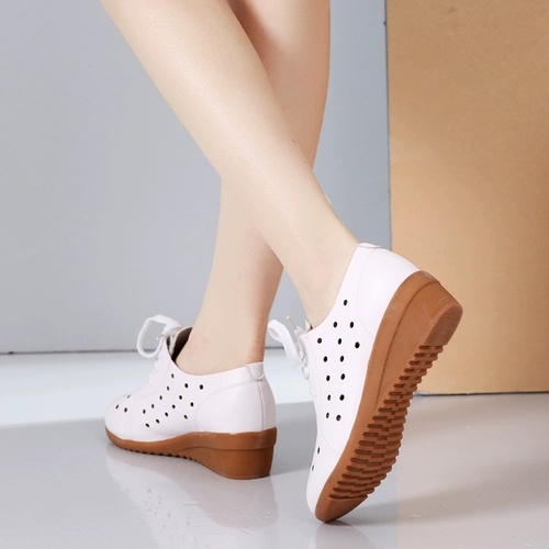 Летние сандалии, туфли для матери, танцующая спортивная обувь, из натуральной кожи, мягкая подошва