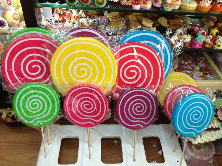 Spring Candy props Beauty Chen Lollipop Trang trí cửa sổ Màu bọt tròn Lollipop Nhiếp ảnh đạo cụ - Trang trí nội thất decor phòng khách