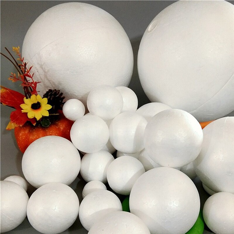White Solid Foam Ball, Poly Foam Wedding Props, Foam Yarn Ball, Velvet Cloth Ball, Handmade DIY Ball Accessories