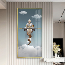 Monkey King Sun Wukong hanging painting porch living room corridor decorative painting atmosphere single fighting battle victory Buddha mural creativity